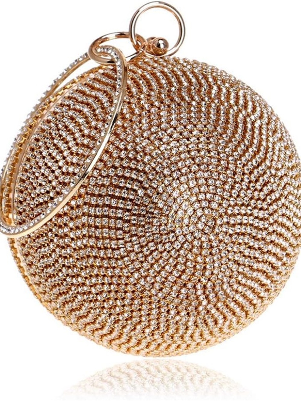 NWT Sparkling Bling Swarovski Crystal Rhinestone Round Ball Purse: Silve… - Picture 9 of 14